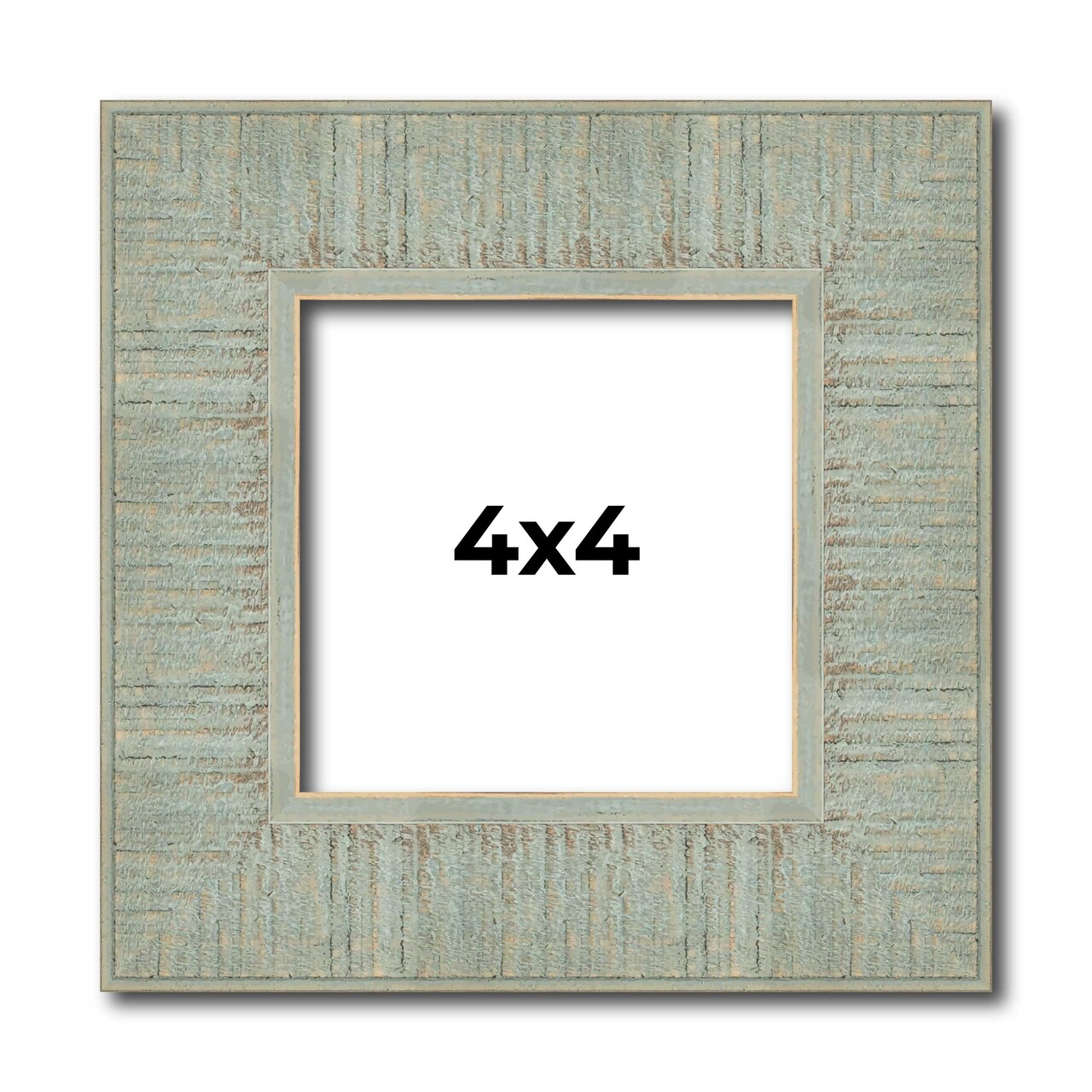 4x4 Sculpted Picture Frame with UV-Resistant Acrylic & Acid Free Backing, Available in 5 Finishes - Black, Blue, Gold, Silver, and White